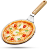 Metal Pizza Peel with Handle by ABIGAIL AND GREY - Stainless Steel Pizza Paddle and Pizza Spatula for Baking Homemade Pizza and Bread - Round 10" with Wood Handle