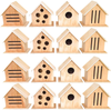 Oojami Design Your Own Wooden Bird, Bees, Insects, Butterfly Houses Bulk Assorted 12Pack