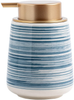 Coffeezone 11 oz Hand Paint Ceramic Lotion Dispenser Liquid Hand Soap Dispenser Pump Bottle for Kitchen Bathroom (Handpaint Blue)