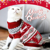 HYLYUN Cat Christmas Sweater 2 Packs - Puppy Christmas Sweater Pet Reindeer Snowflake Sweaters for Kittys and Small Dogs