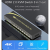eKL KVM Switch, 8 Port v2.0 HDMI KVM Switch Supports Hotkeys Swapping 4K@60Hz 4:4:4 1080p 3D, 8 in 1 Out 8 PCs Sharing with One Set of Keyboard and Mouse