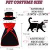 Pet Costumes Cat Cosplay 3 PCS, Vampire Cloak with Bowler Hat Bat Wings Pet Cosplay Costumes for Small Cats Funny Holiday Clothes for Black Halloween Night Bloody Zombie Party Easter Gift