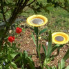 2 Pack Sunflower Bird Feeder Outdoor - Flower Shape Bird Feeding Tray, Tiny Bird Bath, Garden Decor Stake, Ideal Gift Surprise for Nature Lover, Wild Bird Watcher, Kids and Children