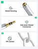 UGREEN Headphone Splitter 3.5mm Audio Stereo Y Splitter Extension Cable Male to Female Dual Headphone Jack Adapter for Earphone Headset Compatible with iPhone Samsung Tablet Laptop White