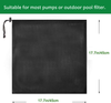 Hecaty Large Pump Barrier Bag, 17.7"x 17.7" Pond Pump Filter Bag, Black Media Bag Large Pump Mesh Bag for Pond Biological Filters(Black)