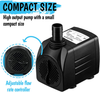 550GPH Submersible Water Pump (2000L/hr, 30W) - Ultra Quiet Pond Pump - Outdoor Fountain Pump with 7.2ft Vertical Lift - Aquarium Pump with 3 Nozzles, 6.56ft Power Cord - Compact Fish Tank Pump