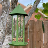 TSNO Standard Squirrel-Proof Bird Feeder ，Outside Metal Hanging Wild Bird Feeders，6 Feeding Ports and 2.2L Seed Capacity，Adjustable Backyard Birding Supplies, green