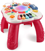 Dahuniu Baby Toys 6 to 12 Months, Learning Musical Table, Activity Table for 1 2 3 Years Old, 11.8 x 11.8 x 12.2 inches ( Red )