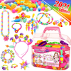 FUNZBO Snap Pop Beads for Girls Toys - Kids Jewelry Making Kit Pop-Bead Art and Craft Kits DIY Bracelets Necklace Hairband and Rings Toy for Age 3 4 5 6 7 8 Year Old Girl (Large)