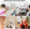 Desk Ring Lighting for Zoom Meeting- Selfie Photo Light for iPhone/Video Calls/Video Conferencing/Webcam Lighting, Round Light with Stand for Makeup/Live Stream/YouTube