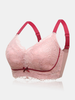 Women Wireless Contrast Lace Jacquard Bow Full Cup Lightly Lined Bra