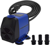 HYDRO MASTER 0220850 Multi-Function Submersible Pump with 3 Nozzles,4 Suction Cups For Fountains, Pool, Fish Tank, Pond, Aquarium，Hydroponics