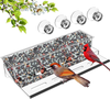 HHXRISE Acrylic Bird Feeder with Strong Suction Cups & Seed Tray,Window Outdoor Birdfeeders with Large Standing Perch