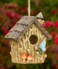 Dawhud Direct Butterfly and Mushrooms Bungalow Decorative Hand-Painted Bird House