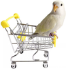 WOLEDOE Mini Shopping Cart, Conure Toys fit Budgie, Cockatiel, Hamster, Parrot, Hedgehog, Chinchilla, Bird