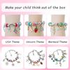 DIY Charm Bracelet Making Kit, Beads For Jewelry Making, Bracelet Kit, Necklace Making, Unicorn Gift, Craft for Girls, Birthday Gift For Girls