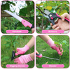 Tesmotor Pink Garden Tool Set, 11 Piece Stainless Steel Heavy Duty Gardening Tool Set with Non-Slip Rubber Grip, Gardening Kit Gifts for Women Girls