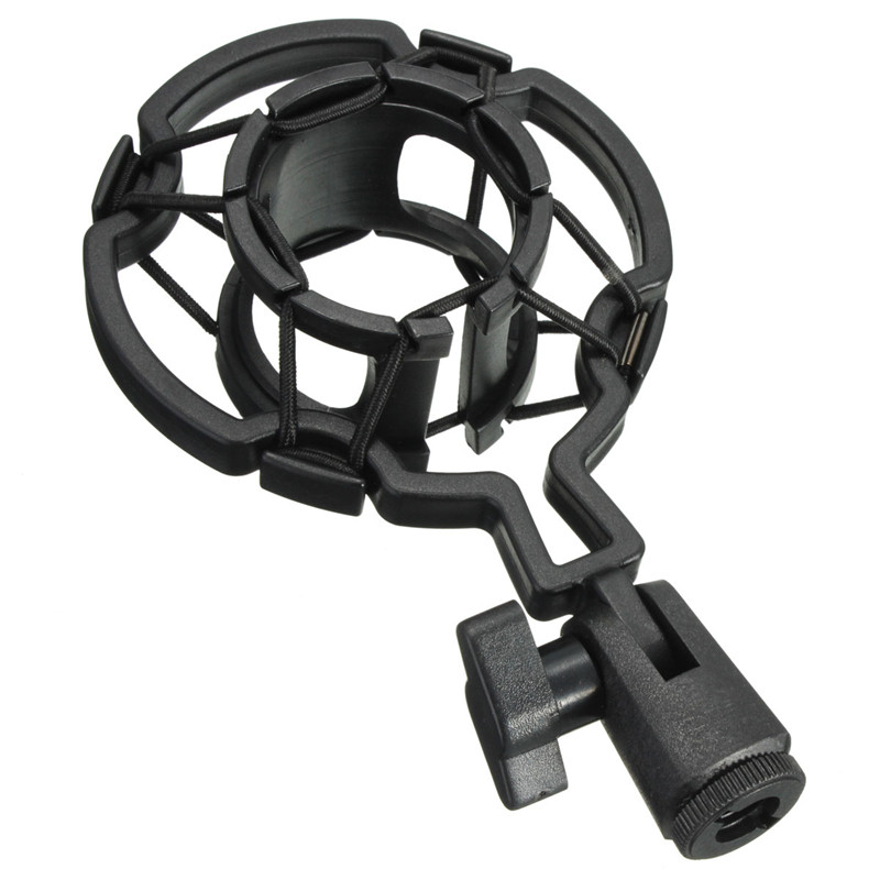 Universal Black Plastic Studio Microphone Shock Mount Desktop Holder Stand for Condenser Microphone