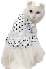 i'Pet Princess Floral Cat Party Bridal Wedding Dress Small Dog Flower Tutu Ball Gown Puppy Dot Skirt Doggy Photo Apparel Stretchy Clothes Mesh Costume for Spring Summer Wear (White, Medium)