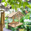 Pskgsbn Wooden Wild Bird Feeder for Garden Yard Outside Decor,Birdhouse Garden Gifts, Hanging Birdhouses for Outdoors with Rope,Hummingbird Nesting Houses Bird Feeder Outside Patio (D)