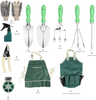 Irishom 11PCS Garden Tools Set,Gardening Tote Bag Gardening Tool Kit Organizer Shovels Trowel Hand Rake Gloves Garden Sprayer