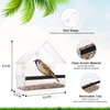 Window Bird Feeder 2 Pack - Clear Clear Bird House Shape Hanging Birds Feeder with Suction Cups and Screws,Separable & Removable Seed Feed Tray for Wild Birds, Small Birds