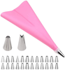 Gawren-H&E 65 PCS Cake Decorating Kit for Beginners,Pink Cake Decorating Supplies Kit with 24 Numbered Piping Tips 3 Flower Icing Tips 2 leaf Tips,Cake Decorating Tools Set with Cake Turntable