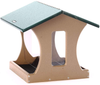 Birds Choice SN400 Hopper Feeder, Recycled Four-Sided Bird Feeder w/ Removable Seed Tray, 4 Gallon, Taupe/Green
