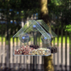 Bird Feeder, Clear Glass Window Viewing Bird Feeder Hotel Table Seed Peanut Hanging Suction