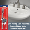 Bathroom Sink Stopper Replacement Pop Up Center Assembly- Pop Up Ball Rod- Lavatory Sink Drain Assembly- Universal Sink Popup Drain Assembly Repair Sink Drain Kit- Pack of 2 Sink Lift Rod Assembly