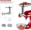 Metal Food Grinder Attachment for KitchenAid Stand Mixer Included 3 Sausage Stuffer Tubes Accessory, Upgrade Design with High Performance