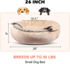 GASUR Cozy Cuddler Small Dog and Cat Bed, Round Donut Calming Anti-Anxiety Cave Hooded Blanket Pet Bed, Luxury Orthopedic Cushion Beds for Indoor Kitty or Puppy, Warmth and Machine Washable 26 inch