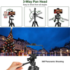Phone & Tablet Tripod Stand, 57 inch Extendable Aluminum Travel Tripod with Smartphone/Tablet Holder, Remote Shutter, Sport Camera Adapter, Compatible with Cell Phone & Tablet & Camera