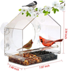 Trosetry Window Bird House Feeder with Sliding Seed Holder and 4 Extra Strong Suction Cups,Large Outdoor Birdfeeders for Wild Birds,Birdhouse Shape(01)