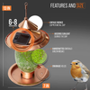 Solar Bird Feeder for Outside / Hanging Solar Garden Lights / Solar Lantern / Hand Crafted Mosaic Garden Décor / Unique Bird Feeders