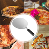 Lomyuq Stainless Steel Round Metal Turning Pizza Peel, 10 Inch Large Pizza Baking Shovel Paddle, Indoor Pizza Oven Accessories