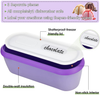 2 Pieces Ice Cream Storage Containers with Lids Set 2.5 Quarts Homemade Ice Cream Tubs, Cream Tub Reusable Container with Non-Slip Base Freezer Containers, Green and Purple