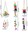 ESRISE 8 Pcs Bird Parakeet Cockatiel Parrot Toys, Hanging Bell Pet Bird Cage Hammock Swing Toy Wooden Perch Chewing Toy for Small Parrots, Conures, Love Birds, Finches