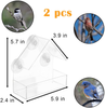 kathson Acrylic Window Bird Feeder with Strong Suction Cups Hanging Finch Bluebird Feeders 2 Pcs for Transparent Small Birdfeeder Viewing ,Acrylic for Chickadee,Hummingbird, Cardinal
