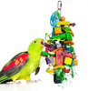 SunGrow Chewing Toy for Parrot, Cockatiel, Macaw, Conure, Parakeet, 15.7 Inches Tall by 4 Inches Wide, Edible Chew, Nibbling Keeps Beaks Trimmed, Multicolored Wooden Blocks, 1 pc