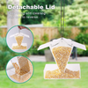 Window Bird Feeder Automatically Refill Food Bird House with Clind Roof, Two-Way Use for Wild Bird Watching