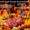 Bluetooth Meat Thermometer, Wireless BBQ Thermometer, 6 Probes Digital Cooking Thermometer for Oven Grill, Smart APP Control for Grilling, Smoker, Kitchen Food, Cake, Support iOS & Android