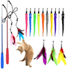 Cat Wand, (17 Packs) Retractable Cat Feather Toys and Replacement Refills with Bells, Interactive Cat Toys for Cat Exercise
