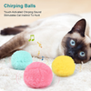 Potaroma 3 Pack Fluffy Plush Cat Ball Toys, Interactive Chirping Balls Cat Kicker Toys, 3 Lifelike Animal Chirping Sounds, Fun Kitty Kitten Catnip Toys for Cat Exercise