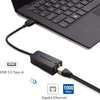 USB to Ethernet Adapter (USB 3.0 to Ethernet) Supporting 10/100/1000 Mbps Ethernet Network in Black