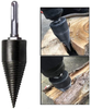 LETDD 3PCS Removable Firewood Drill Bits,Durable Log Splitter Drill Bit,Heavy Duty Drill Screw Cone Driver with Hand Drill Stick(Hex+Square+Round 32mm)