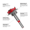 Hinge Jig Drill Guide Set, 35mm Forstner Bit, 35mm Cup Style Concealed Hinge Jig Drill Guide Set Door Boring Hole Bit Tungsten Carbide Woodworking (KD35)