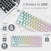 RK ROYAL KLUDGE RK61 2.4Ghz Wireless/Bluetooth/Wired 60% Mechanical Keyboard, 61 Keys RGB Hot Swappable Brown Switch Gaming Keyboard with Software for Win/Mac