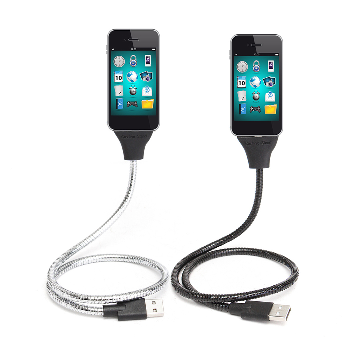 Flexible Micro USB Charger Sync Data Cable Holder Dock Stand for Mobile Phone