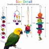 ACEONE Bird Toys Parrot Swing Toy with Colorful Wooden Beads Bells and Pet Bird Cage Hammock Hanging Chew Toys for Small Parakeets Cockatiels, Conures, Macaws, Lovebirds, Finches